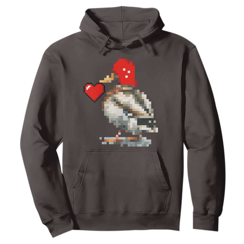 Pixel Valentine Mallard Duck Hoodie Hunting Valentines Day Gift For Her TS10 Dark Chocolate Print Your Wear