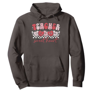 Valentines Day Teacher Hoodie Teaching Sweethearts TS10 Dark Chocolate Print Your Wear