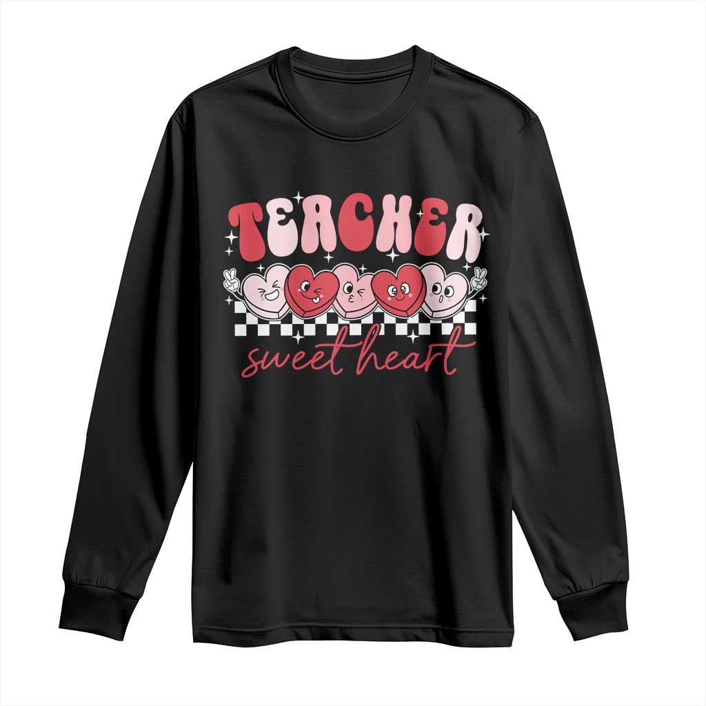 Valentines Day Teacher Long Sleeve Shirt Teaching Sweethearts TS10 Black Print Your Wear