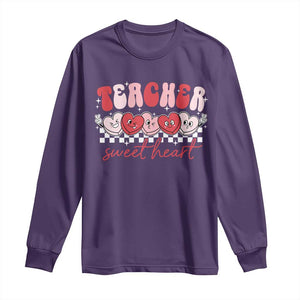 Valentines Day Teacher Long Sleeve Shirt Teaching Sweethearts TS10 Purple Print Your Wear