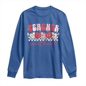 Valentines Day Teacher Long Sleeve Shirt Teaching Sweethearts TS10 Royal Blue Print Your Wear