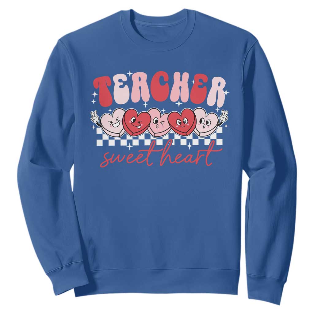 Valentines Day Teacher Sweatshirt Teaching Sweethearts TS10 Royal Blue Print Your Wear
