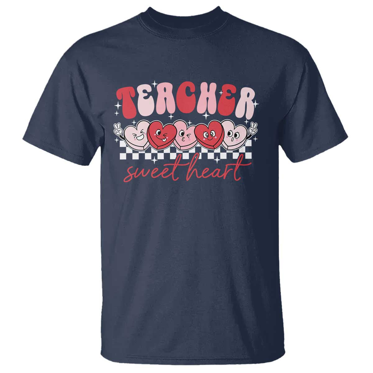 Valentines Day Teacher T Shirt Teaching Sweethearts TS10 Navy Print Your Wear