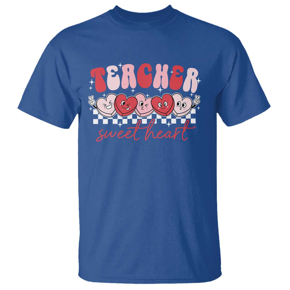 Valentines Day Teacher T Shirt Teaching Sweethearts TS10 Royal Blue Print Your Wear