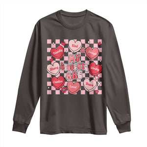 Valentine Teacher Long Sleeve Shirt My Students Are My Valentines Hearts TS10 Dark Chocolate Print Your Wear