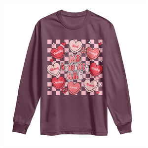 Valentine Teacher Long Sleeve Shirt My Students Are My Valentines Hearts TS10 Maroon Print Your Wear