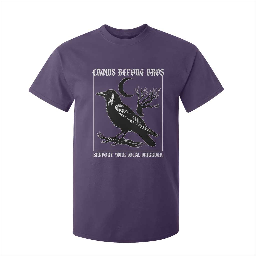Crows Before Bros Support Your Local Murder T Shirt For Kid Funny Crow Lovers TS10 Purple Print Your Wear