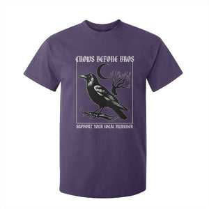 Crows Before Bros Support Your Local Murder T Shirt For Kid Funny Crow Lovers TS10 Purple Print Your Wear