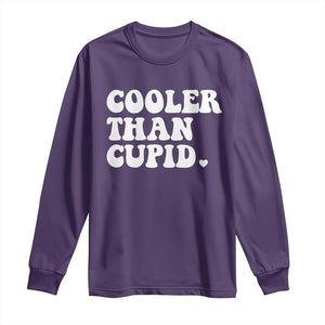 Toddler Boy Valentine Long Sleeve Shirt Cooler Than Cupid Funny Kids Valentine Day TS10 Purple Print Your Wear