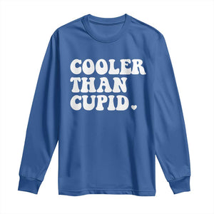 Toddler Boy Valentine Long Sleeve Shirt Cooler Than Cupid Funny Kids Valentine Day TS10 Royal Blue Print Your Wear