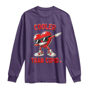 Dabbing Heart Valentine Day Long Sleeve Shirt Cooler Than Cupid Funny Kids Boys TS10 Purple Print Your Wear