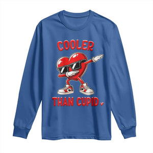 Dabbing Heart Valentine Day Long Sleeve Shirt Cooler Than Cupid Funny Kids Boys TS10 Royal Blue Print Your Wear