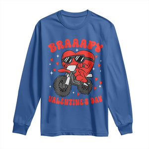 Braaapy Valentines Day Motocross Heart Long Sleeve Shirt TS10 Royal Blue Print Your Wear