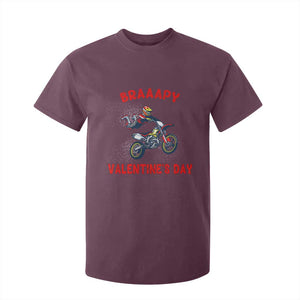 Braaapy Valentines Day Motocross Dirt Bikes T Shirt For Kid TS10 Maroon Print Your Wear