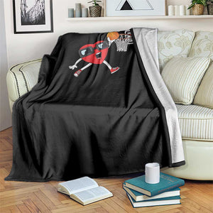 Basketball Valentines Throw Blanket Cute Red Heart Playing Basketball Player Team Boys TS10 Print Your Wear