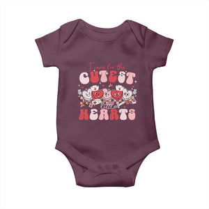 Nurse Valentine Gift Baby Onesie Care For Cutest Little Hearts TS10 Maroon Print Your Wear