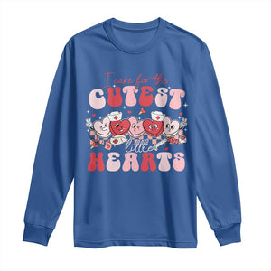 Nurse Valentine Gift Long Sleeve Shirt Care For Cutest Little Hearts TS10 Royal Blue Print Your Wear