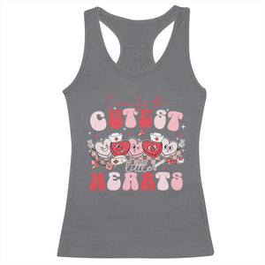 Nurse Valentine Gift Racerback Tank Top Care For Cutest Little Hearts TS10 Charcoal Print Your Wear