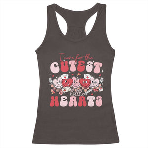 Nurse Valentine Gift Racerback Tank Top Care For Cutest Little Hearts TS10 Dark Chocolate Print Your Wear