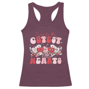 Nurse Valentine Gift Racerback Tank Top Care For Cutest Little Hearts TS10 Maroon Print Your Wear