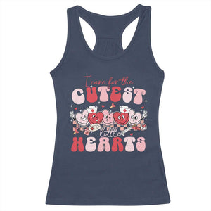 Nurse Valentine Gift Racerback Tank Top Care For Cutest Little Hearts TS10 Navy Print Your Wear