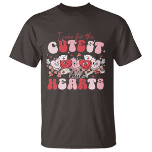 Nurse Valentine Gift T Shirt Care For Cutest Little Hearts TS10 Dark Chocolate Print Your Wear