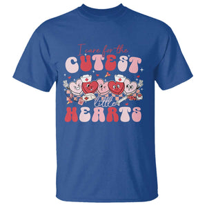 Nurse Valentine Gift T Shirt Care For Cutest Little Hearts TS10 Royal Blue Print Your Wear