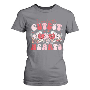 Nurse Valentine Gift T Shirt For Women Care For Cutest Little Hearts TS10 Charcoal Print Your Wear