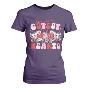 Nurse Valentine Gift T Shirt For Women Care For Cutest Little Hearts TS10 Purple Print Your Wear