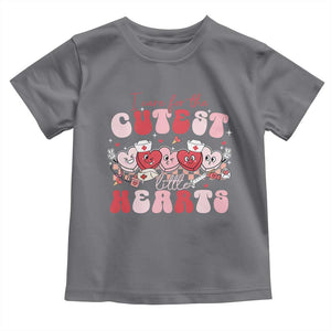 Nurse Valentine Gift Toddler T Shirt Care For Cutest Little Hearts TS10 Charcoal Print Your Wear