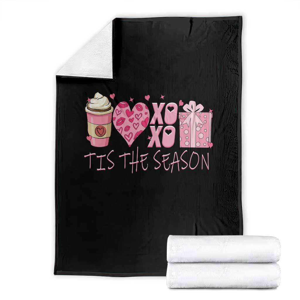 Valentine Coffee Throw Blanket Love Heart XOXO Cute Graphic Valentines Day TS10 Black Print Your Wear