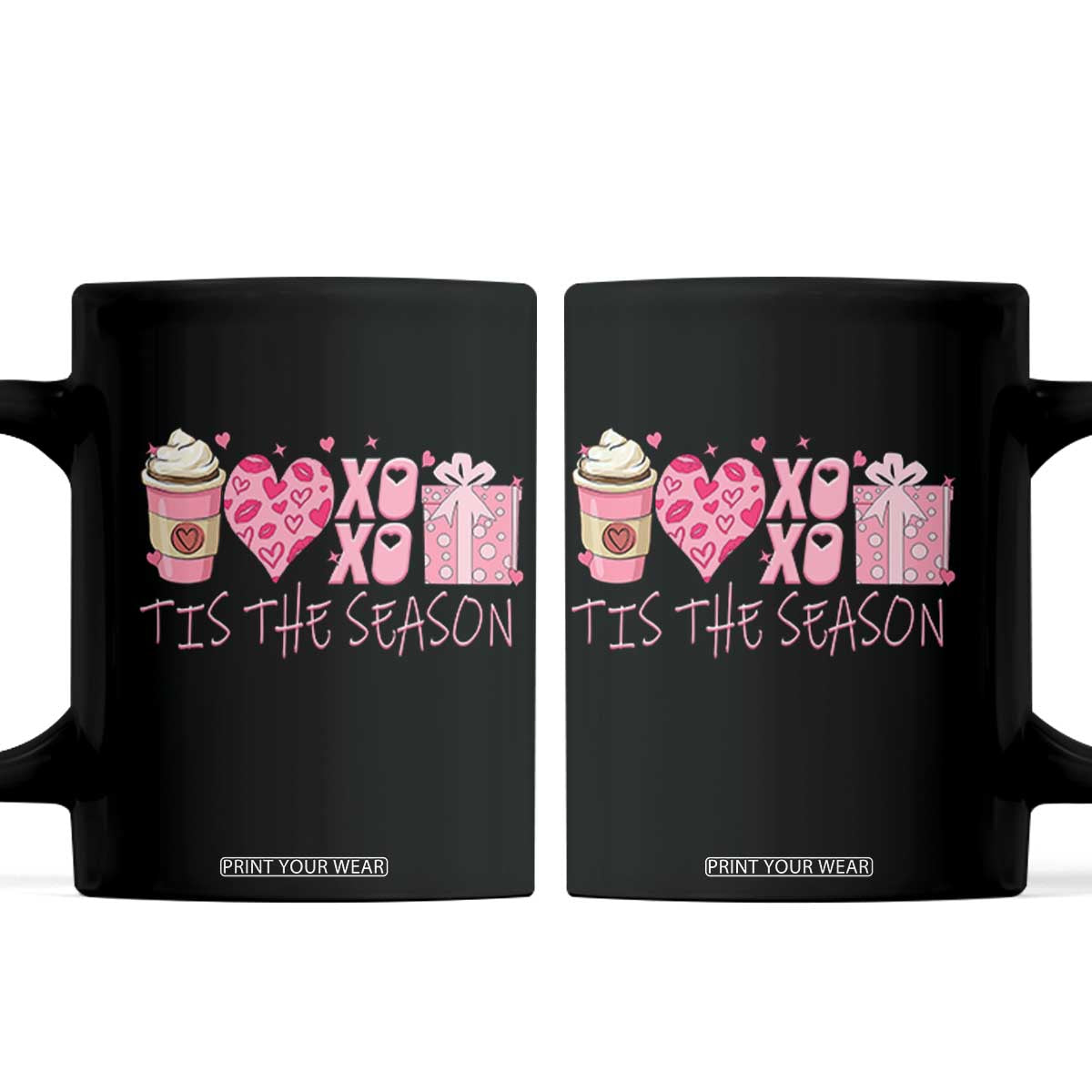 Valentine Coffee Coffee Mug Love Heart XOXO Cute Graphic Valentines Day TS10 Black Print Your Wear