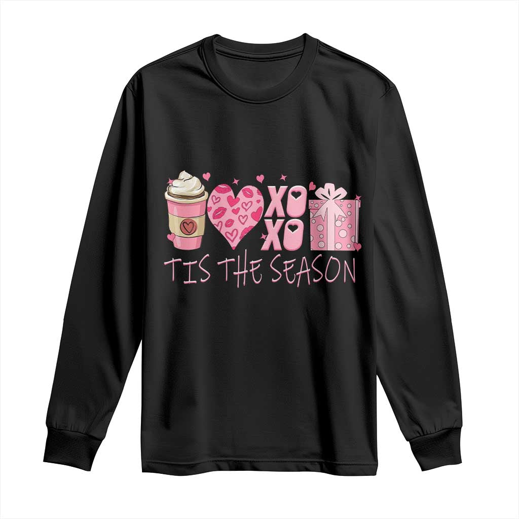 Valentine Coffee Long Sleeve Shirt Love Heart XOXO Cute Graphic Valentines Day TS10 Black Print Your Wear