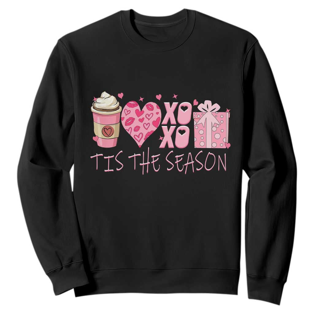 Valentine Coffee Sweatshirt Love Heart XOXO Cute Graphic Valentines Day TS10 Black Print Your Wear