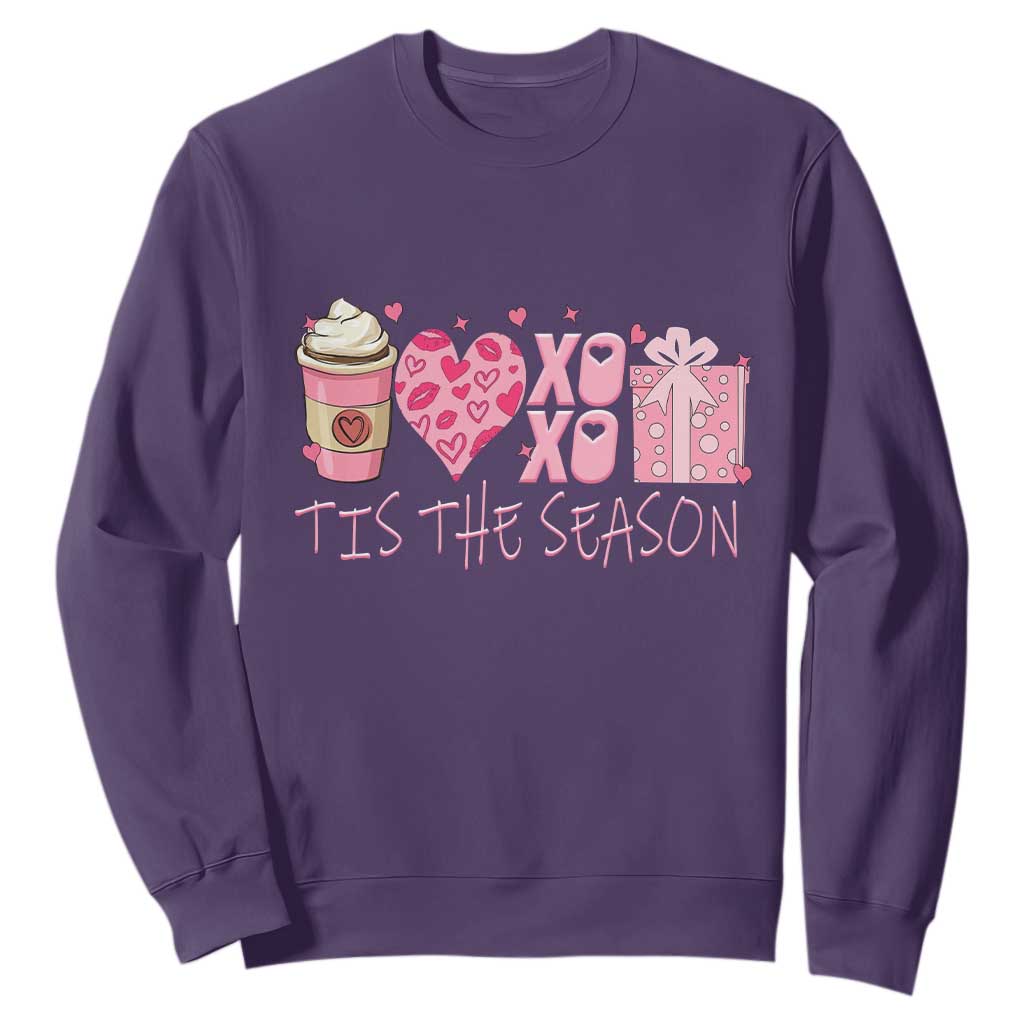 Valentine Coffee Sweatshirt Love Heart XOXO Cute Graphic Valentines Day TS10 Purple Print Your Wear