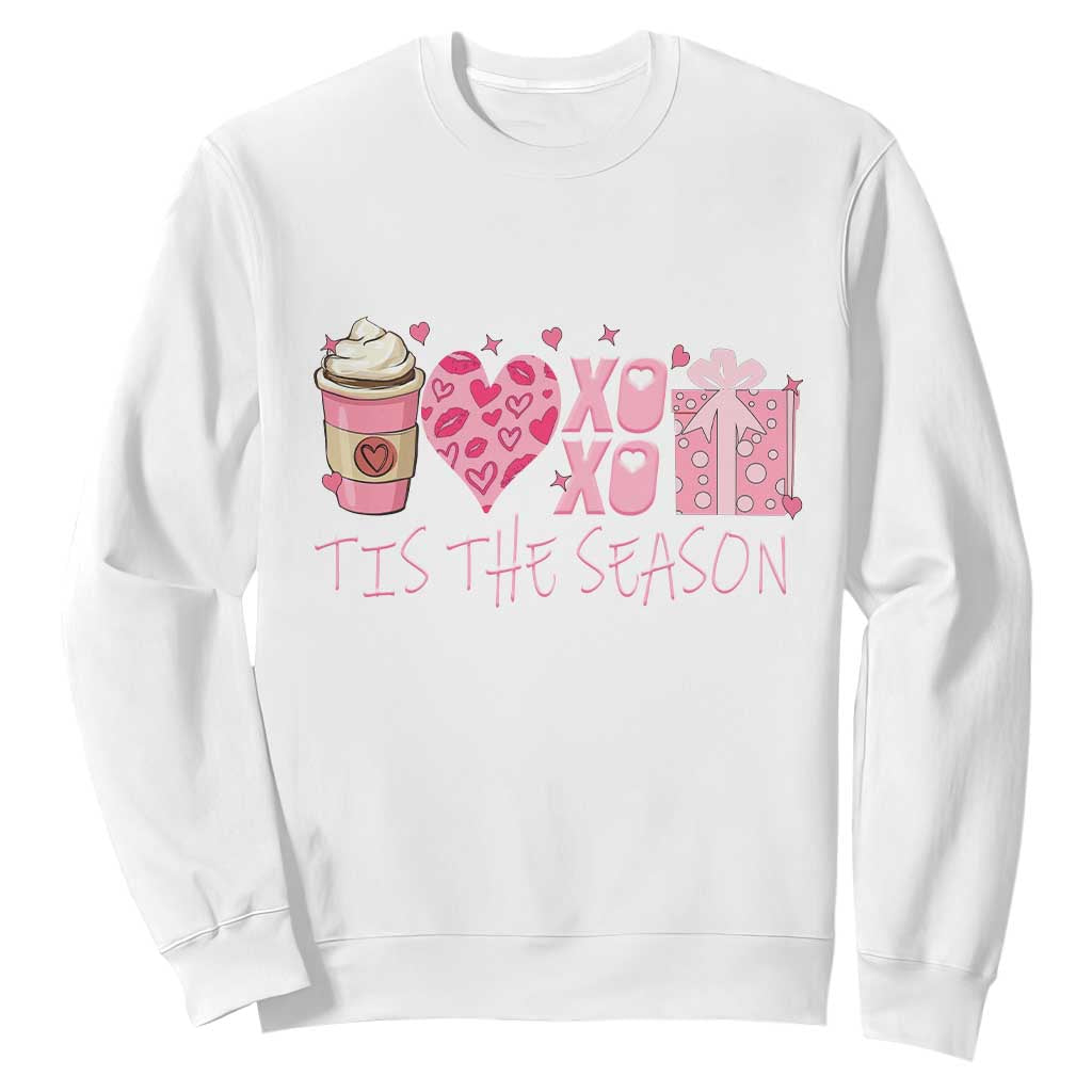 Valentine Coffee Sweatshirt Love Heart XOXO Cute Graphic Valentines Day TS10 White Print Your Wear