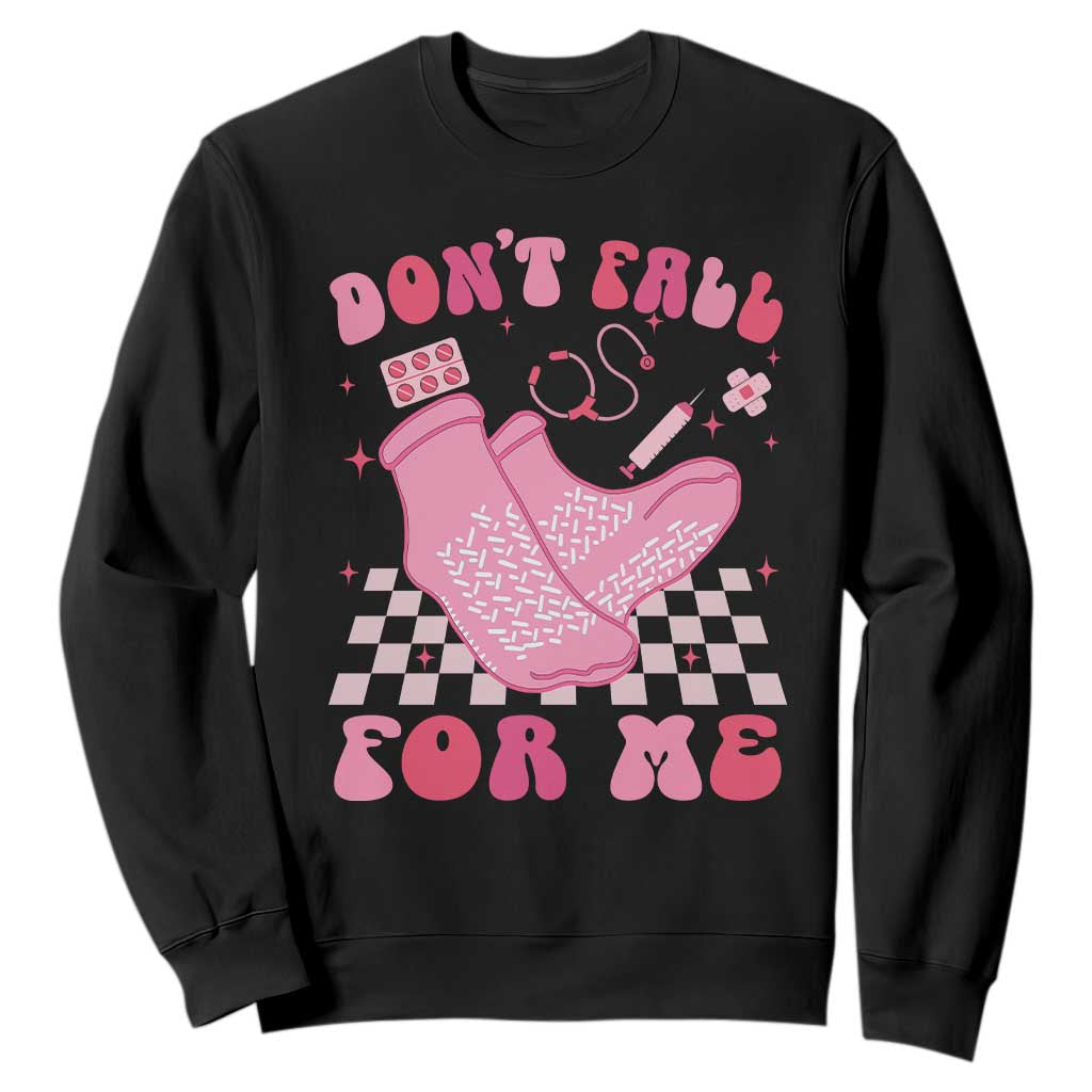 Funny Nurse Valentine Gift Sweatshirt Don't Fall For Me ER RN TS10 Black Print Your Wear