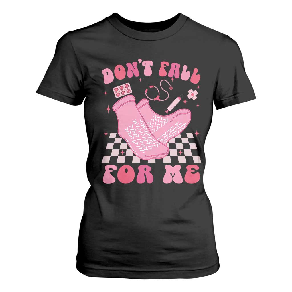 Funny Nurse Valentine Gift T Shirt For Women Don't Fall For Me ER RN TS10 Black Print Your Wear