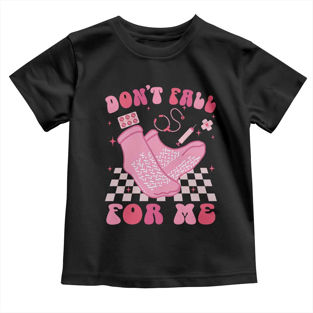 Funny Nurse Valentine Gift Toddler T Shirt Don't Fall For Me ER RN TS10 Black Print Your Wear