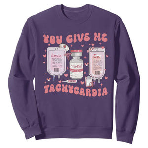 Nurse Valentine's Day Sweatshirt Pharmacist Critical Care ICU PICU Rn Pharmacy Tech Vday Gift TS10 Purple Print Your Wear