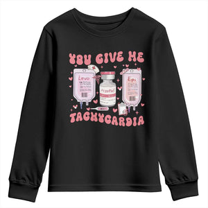 Nurse Valentine's Day Youth Sweatshirt Pharmacist Critical Care ICU PICU Rn Pharmacy Tech Vday Gift TS10 Black Print Your Wear