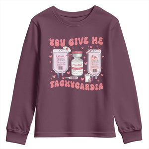 Nurse Valentine's Day Youth Sweatshirt Pharmacist Critical Care ICU PICU Rn Pharmacy Tech Vday Gift TS10 Maroon Print Your Wear