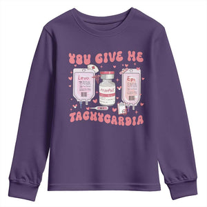 Nurse Valentine's Day Youth Sweatshirt Pharmacist Critical Care ICU PICU Rn Pharmacy Tech Vday Gift TS10 Purple Print Your Wear