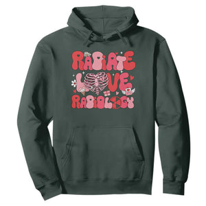 Rad Tech Nurse Valentine's Day Hoodie X-Ray Ultrasound MRI CT Mammography Technologist Vday Gift TS10 Dark Forest Green Print Your Wear