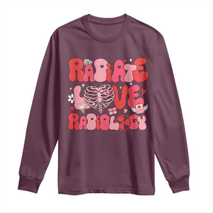 Rad Tech Nurse Valentine's Day Long Sleeve Shirt X-Ray Ultrasound MRI CT Mammography Technologist Vday Gift TS10 Maroon Print Your Wear