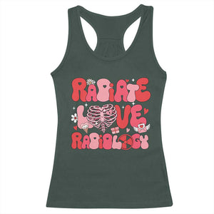 Rad Tech Nurse Valentine's Day Racerback Tank Top X-Ray Ultrasound MRI CT Mammography Technologist Vday Gift TS10 Dark Forest Green Print Your Wear