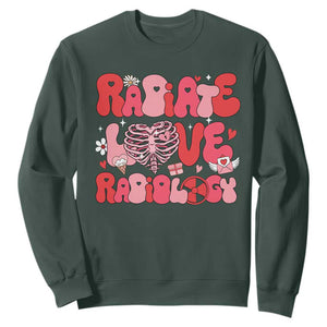 Rad Tech Nurse Valentine's Day Sweatshirt X-Ray Ultrasound MRI CT Mammography Technologist Vday Gift TS10 Dark Forest Green Print Your Wear