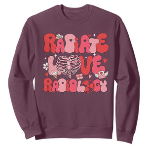 Rad Tech Nurse Valentine's Day Sweatshirt X-Ray Ultrasound MRI CT Mammography Technologist Vday Gift TS10 Maroon Print Your Wear