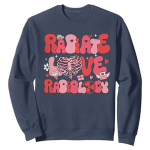 Rad Tech Nurse Valentine's Day Sweatshirt X-Ray Ultrasound MRI CT Mammography Technologist Vday Gift TS10 Navy Print Your Wear