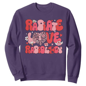 Rad Tech Nurse Valentine's Day Sweatshirt X-Ray Ultrasound MRI CT Mammography Technologist Vday Gift TS10 Purple Print Your Wear